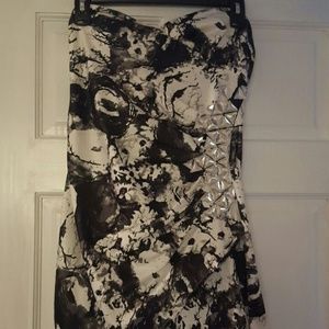 Black and white straight party dress